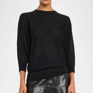 Co Asymmetrical 100% Cashmere Short Sleeve Sweater NWT